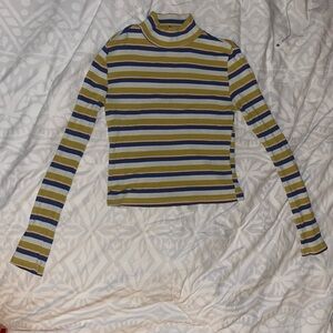Striped Longsleeve Mock Turtleneck